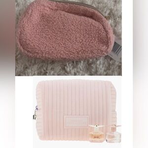 New Marc Jacobs Pink Quilted Cosmetic Bag w/perfume samples +free pink belt bag